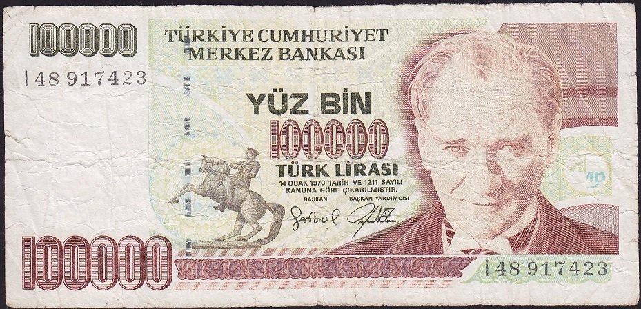 7.Emisyon 3.Tertip 100000 Lira I48 917423 Haliyle