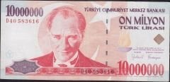 7.Emisyon 10 000 000 Lira D40 583616 Çok Temiz+