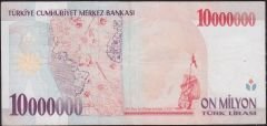 7.Emisyon 10 000 000 Lira D40 583616 Çok Temiz+