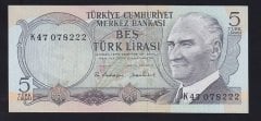 6.EMİSYON 2.TERTİP 5 LİRA K47 078222 ÇİLALTI ÇİL