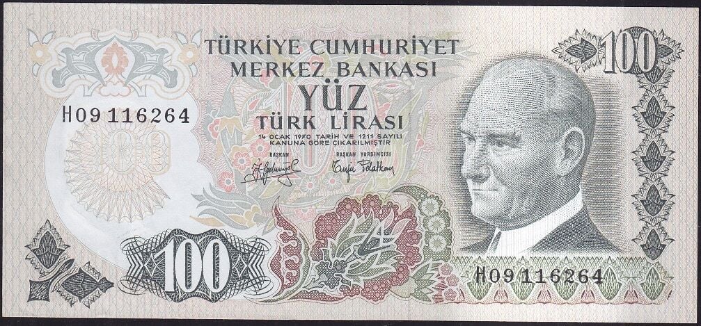 6.Emisyon 2.Tertip 100 Lira H09 116264 Çilaltı Çil
