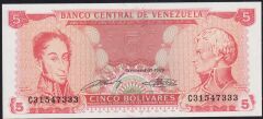 Venezuela 5 Bolivares 1989 Çil Pick 70b ( 333 )