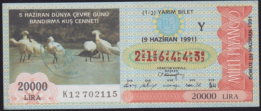 1991 9 Haziran Yarım Bilet - Y Serisi