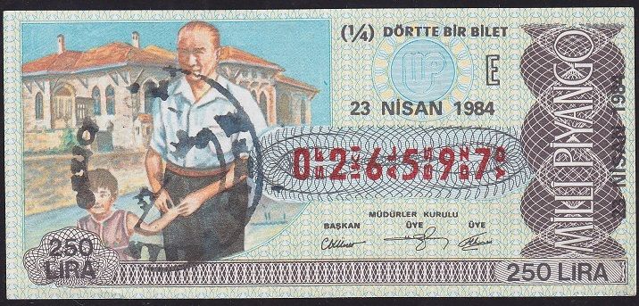 1984 23 Nisan Çeyrek Bilet - E Serisi