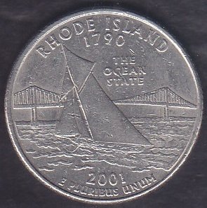 Amerika Çeyrek Dolar 2001 Hatıra Rhode Island