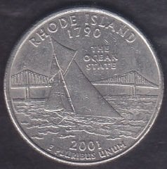 Amerika Çeyrek Dolar 2001 Hatıra Rhode Island