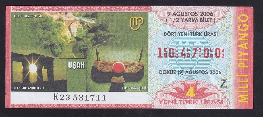 2006 9 AĞUSTOS YARIM BİLET