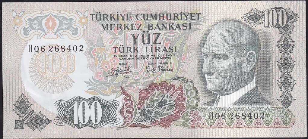 6.Emisyon 2.Tertip 100 Lira H06 268402 Çilaltı