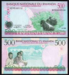 Rwanda 500 Frank 1998 Çil Pick 26
