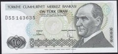 7.Emisyon 2.Tertip 10 Lira D55 143635 Çil