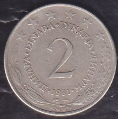 Yugoslavya 2 Dinar 1981