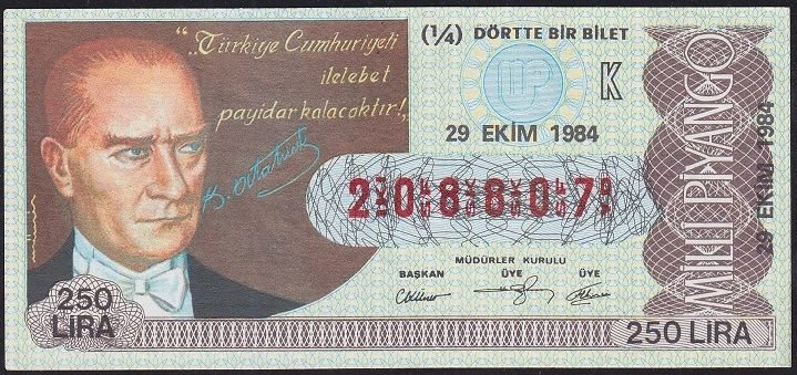 1984 29 Ekim Çeyrek Bilet - K Serisi
