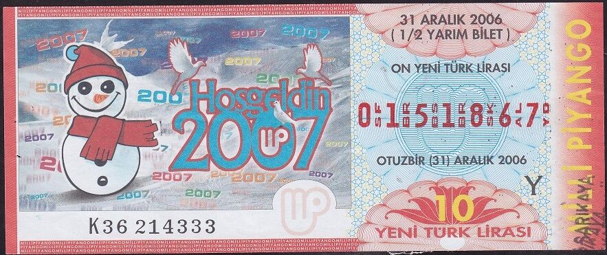 2006 31 Aralık Yarım Bilet - Y Serisi