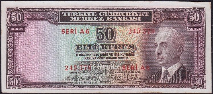 2.Emisyon 50 Kuruş A6 245379 Çilaltı Çil