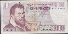 Belçika 100 Frank 1971 Çok Temiz Pick 134b