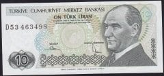 7.Emisyon 2.Tertip 10 Lira D53 463498 Çilaltı