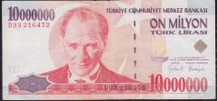 7.Emisyon 10 000 000 Lira D33 216472 Çok Temiz