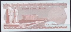 6.Emisyon 3.Tertip 20 Lira F72 701144 Çil