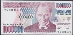 7.Emisyon 1.Tertip 1 000 000 Lira F87 521468 Çilaltı Çil
