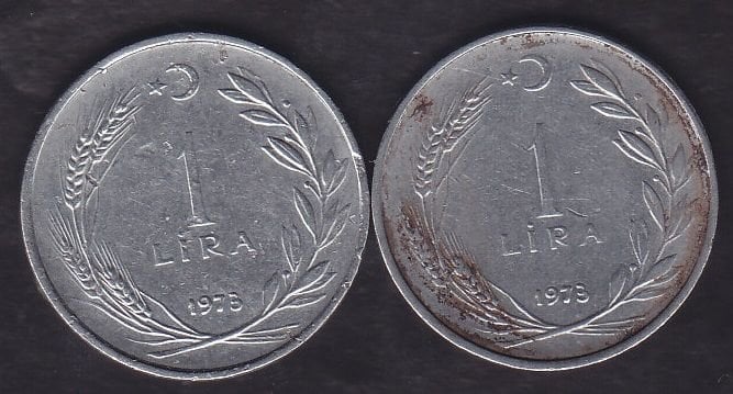 1973 Yılı 1 Lira (Ters Düz Takım)