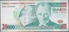 7.Emisyon 20.000.000 Lira A46 747260 Çok Temiz+
