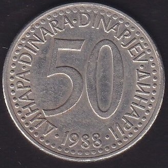 YUGOSLAVYA 50 DİNAR 1988