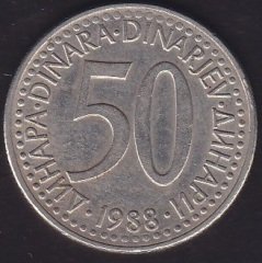 YUGOSLAVYA 50 DİNAR 1988