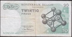 Belçika 20 Frank 1964 Çok Temiz+ Pick 138