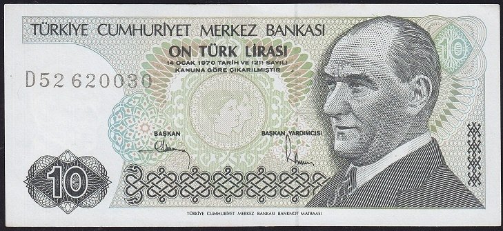 7.Emisyon 2.Tertip 10 Lira D52 620030 Çilaltı