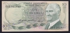 6.EMİSYON 1.TERTİP 10 LİRA C15 361837 ÇÇT +