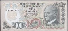 6.Emisyon 2.Tertip 100 Lira G90 967376 Çok Çok Temiz