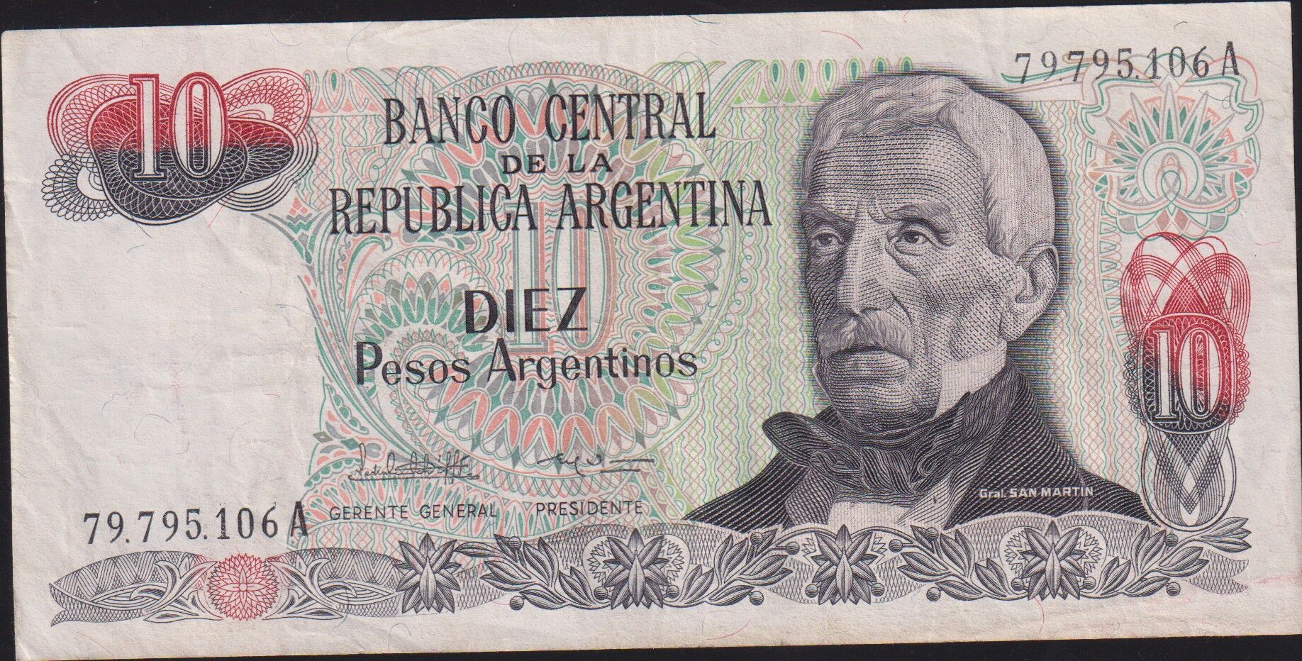 Arjantin 10 Pesos 1983 - 1985 Çok Temiz+ Pick 313b