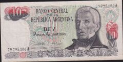 Arjantin 10 Pesos 1983 - 1985 Çok Temiz+ Pick 313b