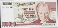 7.Emisyon 3.Tertip 100000 Lira I32 329546 Çil