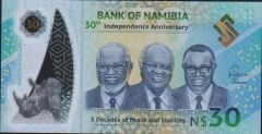 Namibya 30 Dolar 2020 Çil Polİmer Pick 18 ( 08000xx ) Güzel Numara