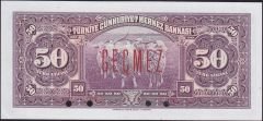 3.Emisyon 2.Tertip 50 Lira Geçmez (Specimen ) Çil