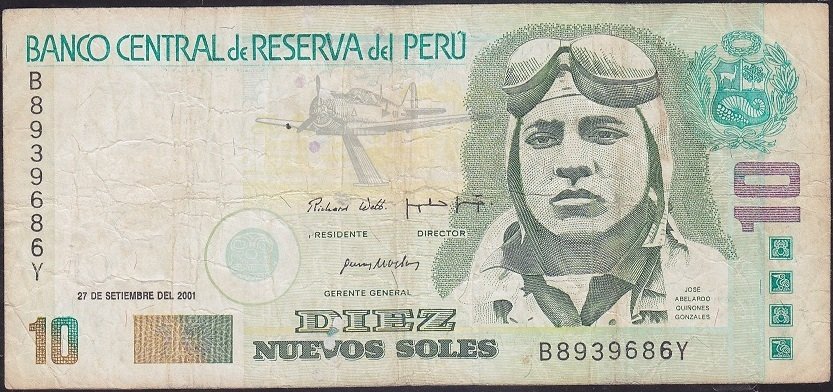 Peru 10 Soles 2001 Çok Temiz