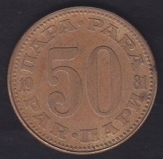 YUGOSLAVYA 50 PARA 1981
