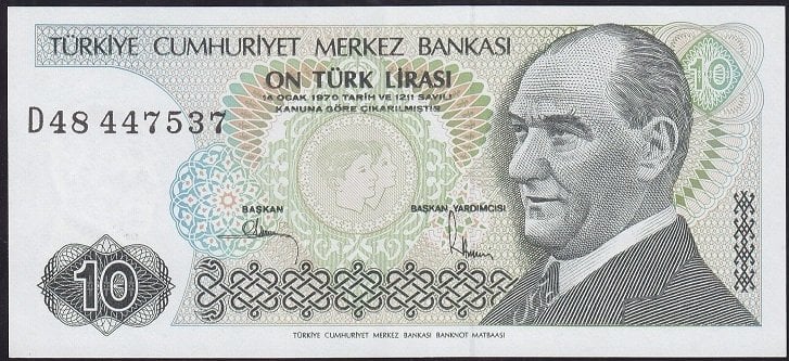 7.Emisyon 2.Tertip 10 Lira D48 447537 Ççt Çilaltı