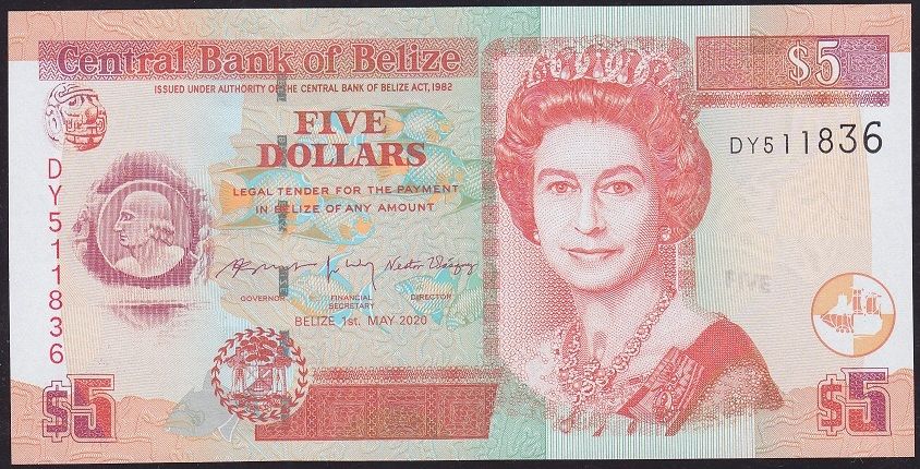 Belize 5 Dolar 2020 Çil