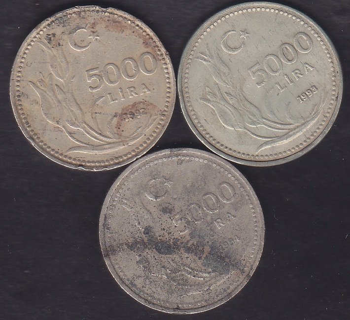 1992-1993-1994 YILI 5000 LİRA TAKIM