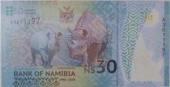 Namibya 30 Dolar 2020 Çil Polymer