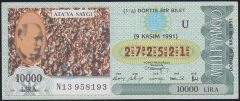 1991 9 Kasım Çeyrek Bilet - U Serisi