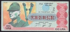 1980 30 AĞUSTOS YARIM BİLET - Z SERİSİ