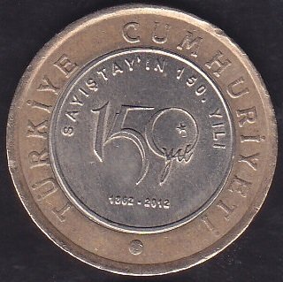 2012 Yılı 1 Lira Sayıştay'ın 150. Yılı