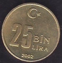 2002 YILI 25000 LİRA ÇİLALTI ÇİL