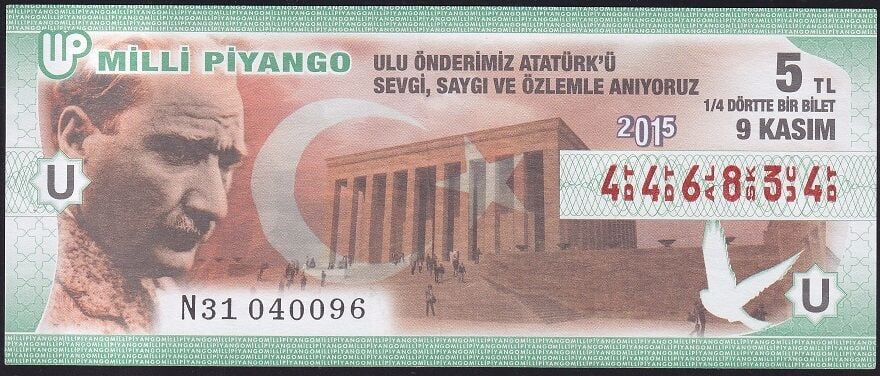 2015 9 Kasım Çeyrek Bilet - U Serisi
