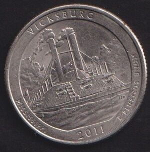 Amerika Çeyrek Dolar 2011 P Hatıra Vicksburg Ulusal Askeri Parkı