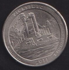 Amerika Çeyrek Dolar 2011 P Hatıra Vicksburg Ulusal Askeri Parkı