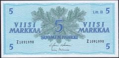Finlandiya 5 Markka 1963 Çil Pick 106a Z Serisi